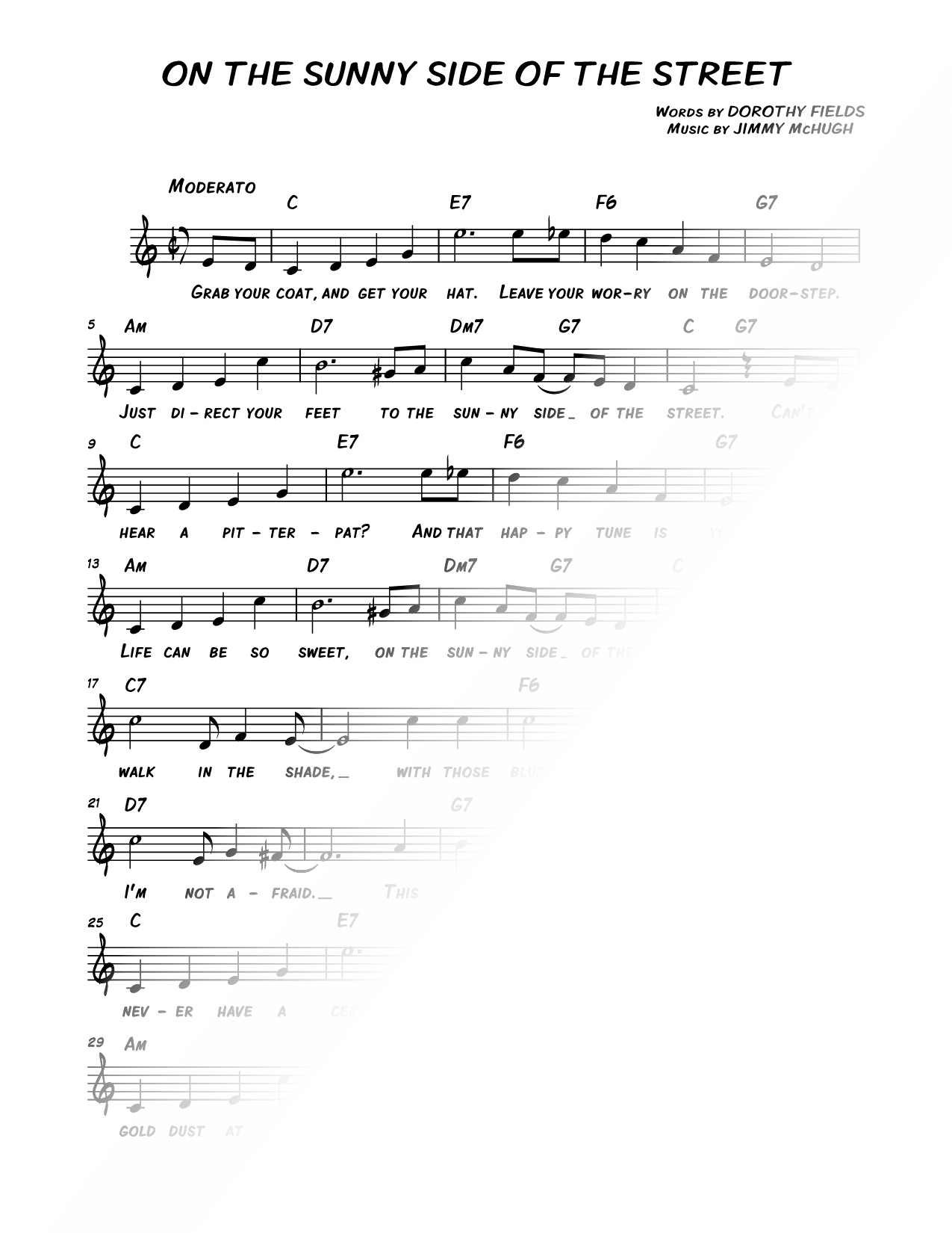 On the Sunny Side of the Street [chorus only]