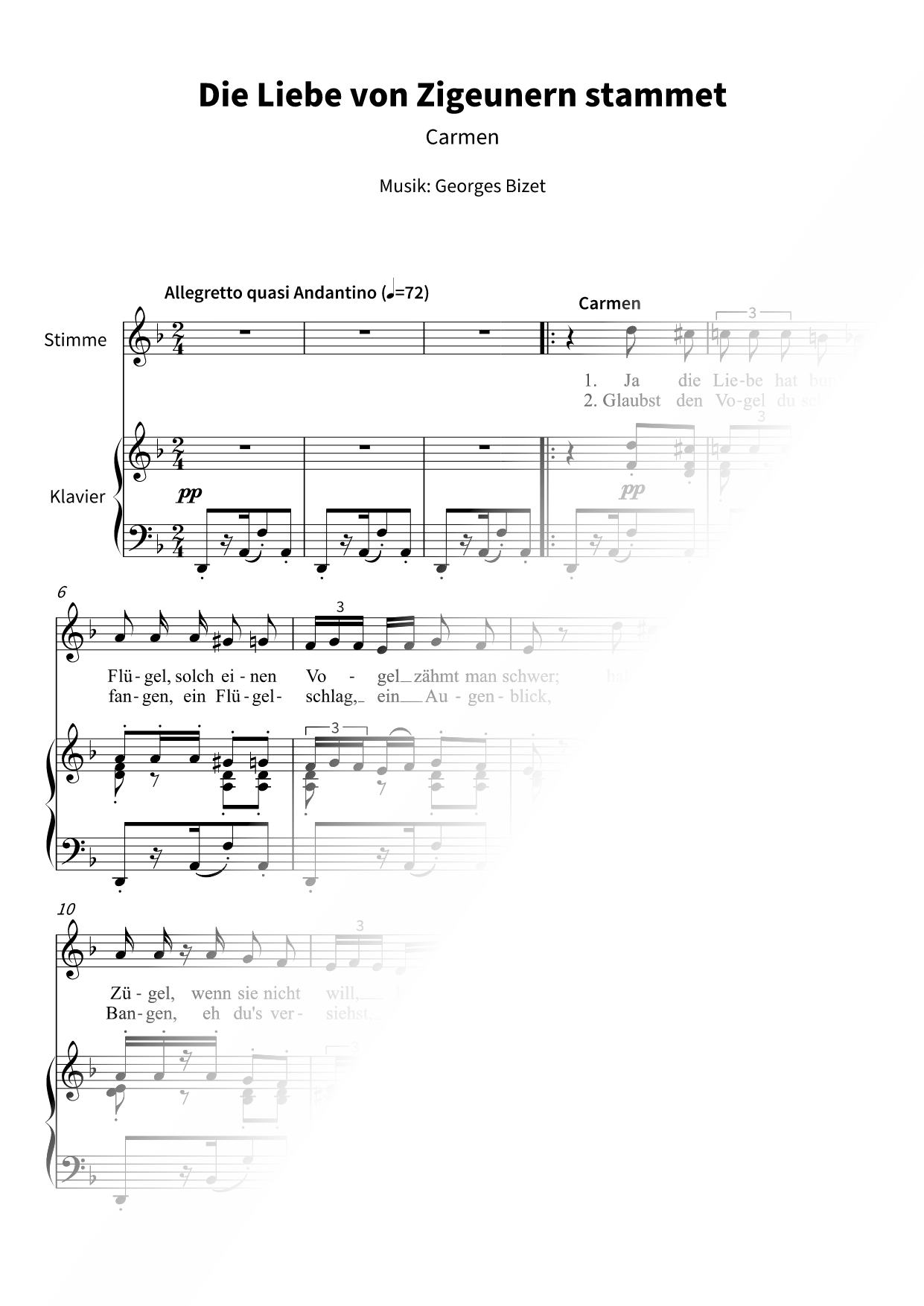 Die Liebe bon Zigeunern stammet (Habanera)