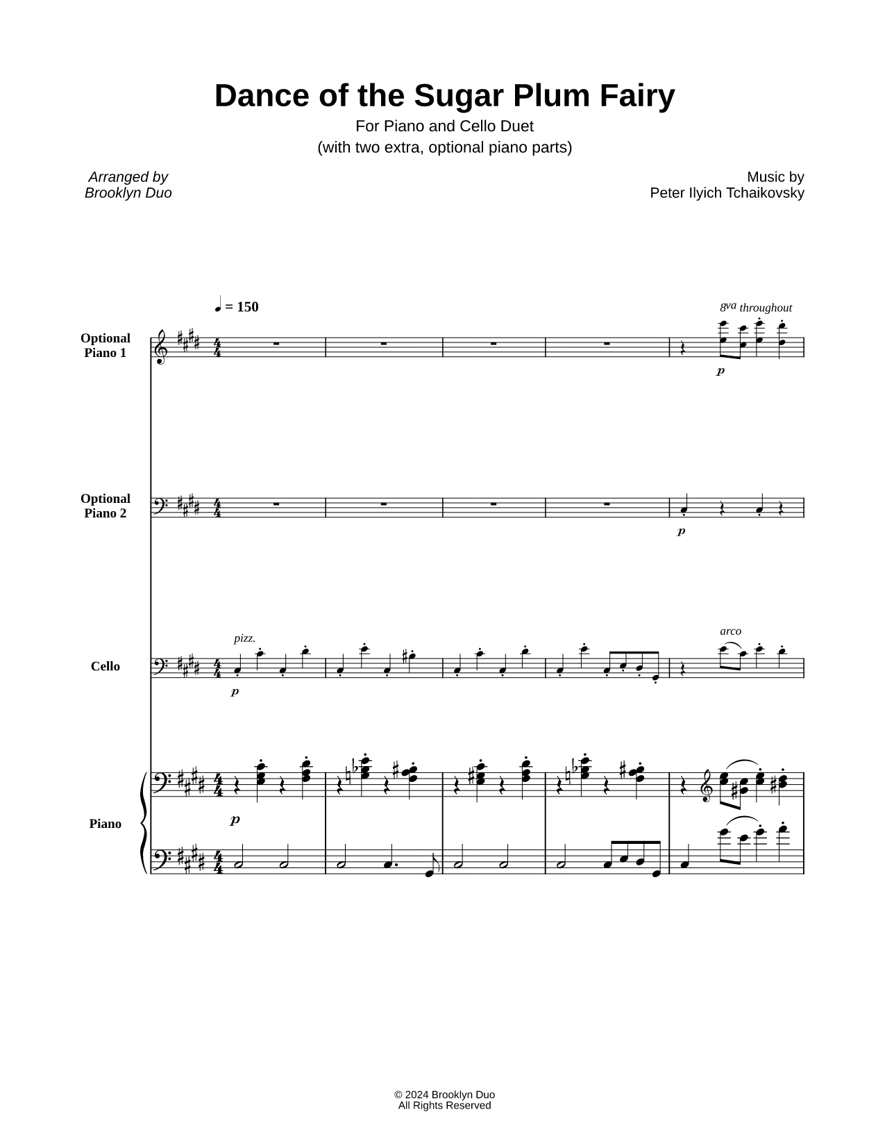Dance of the Sugar Plum Fairy - Cello & Piano