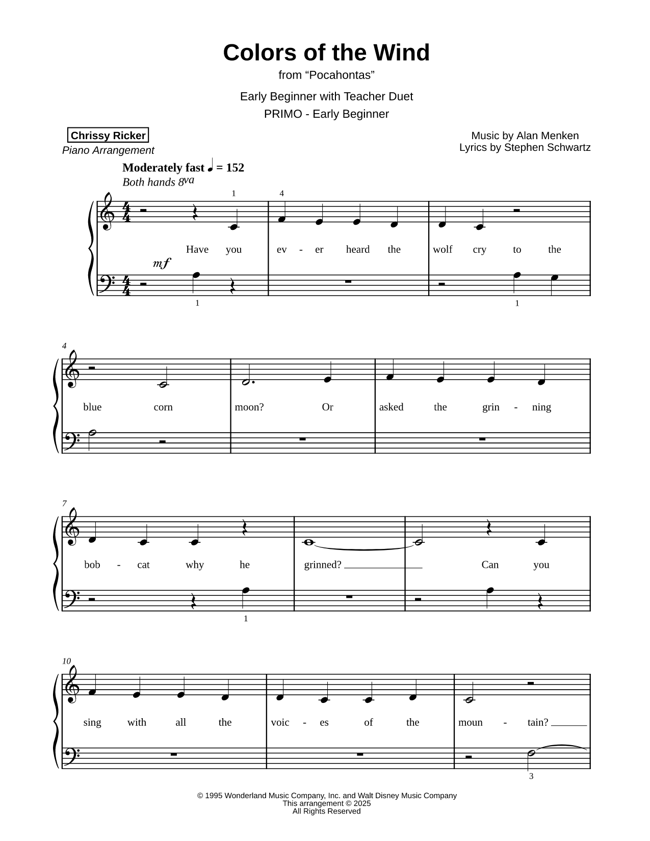Colors of the Wind [early beginner]