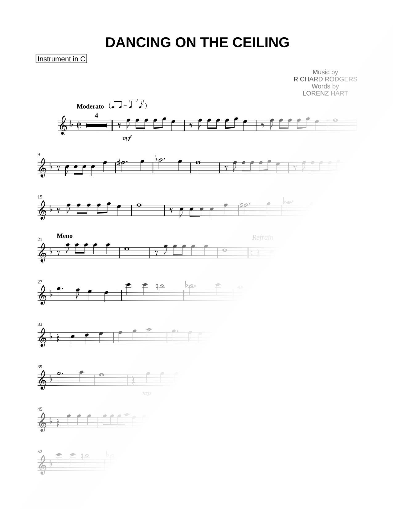 Dancing on the Ceiling - C Instrument