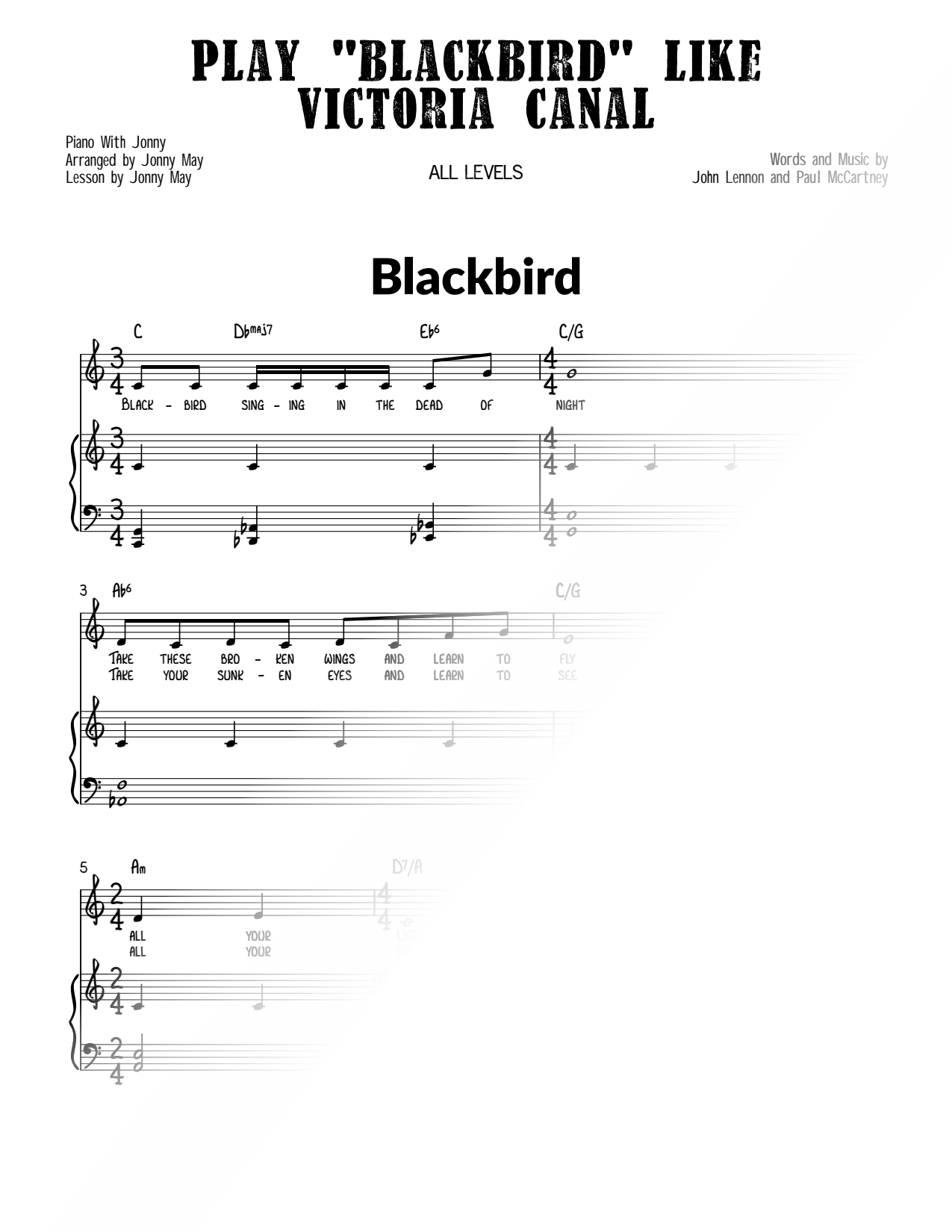 Play Blackbird like Victoria Canal - PWJ