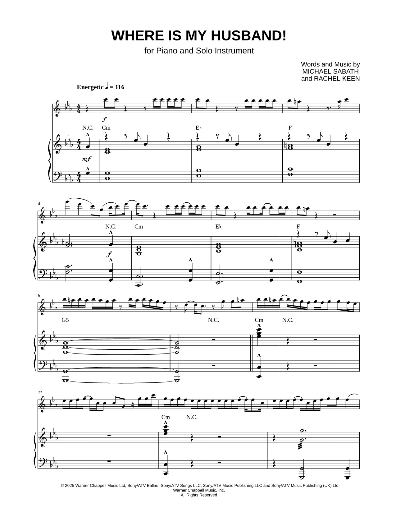 WHERE IS MY HUSBAND! - Piano Accompaniment