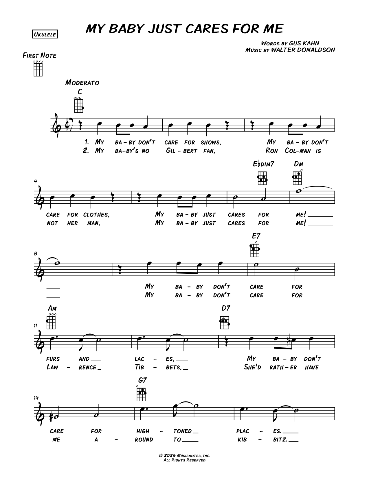 My Baby Just Cares for Me [chorus only]