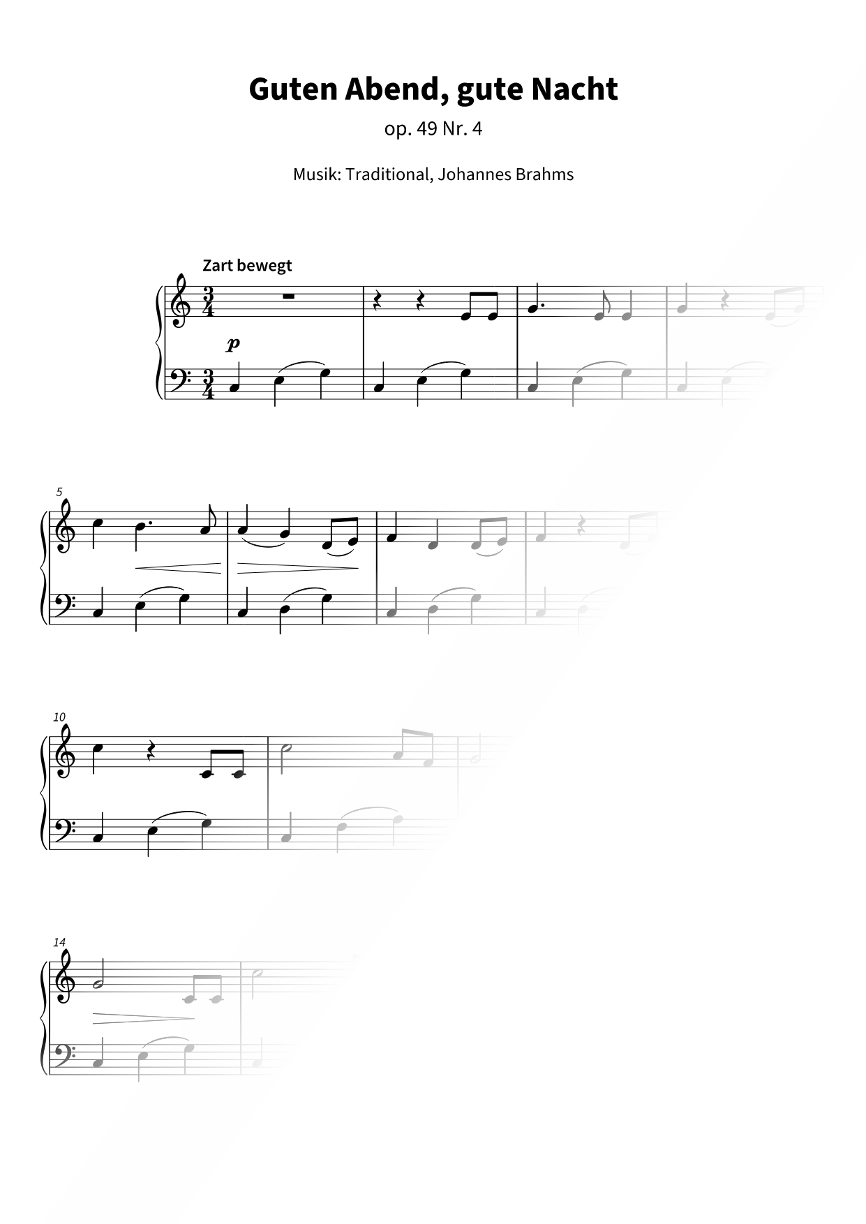 Lullaby (Wiegenlied) Opus 49, No. 4