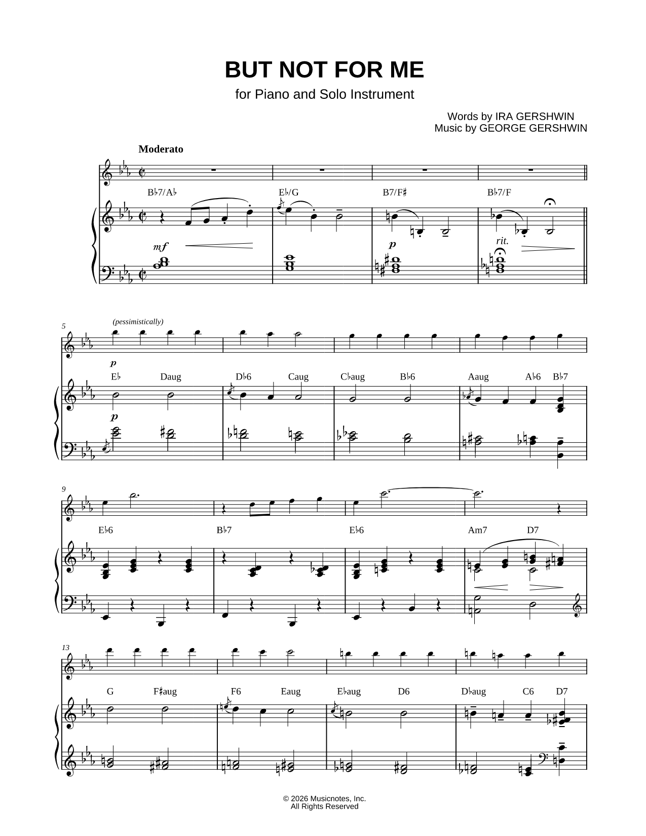 But Not for Me - Piano Accompaniment