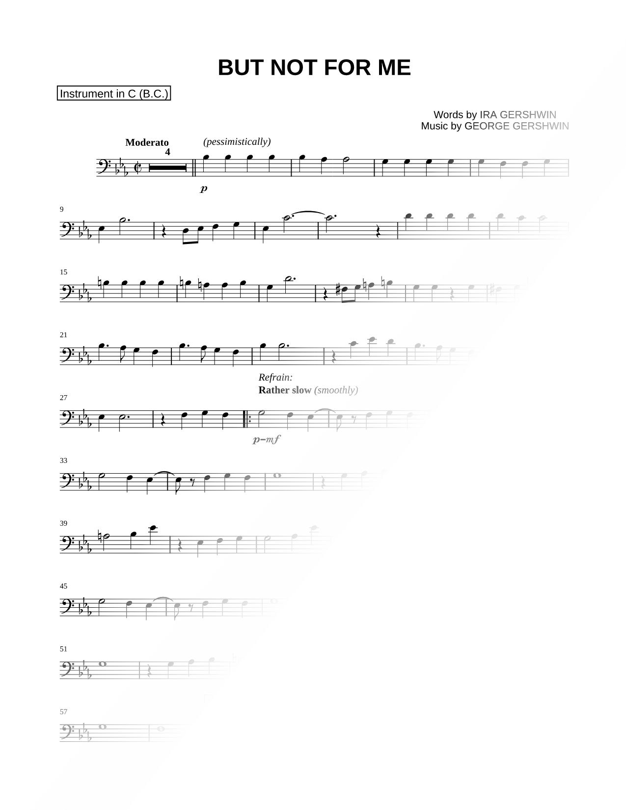 But Not for Me - Bass Clef Instrument