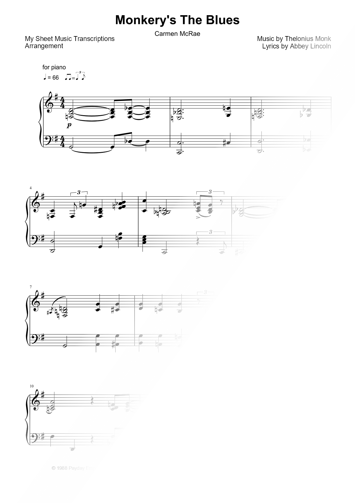 Monkery's the Blues (Carmen McRae)