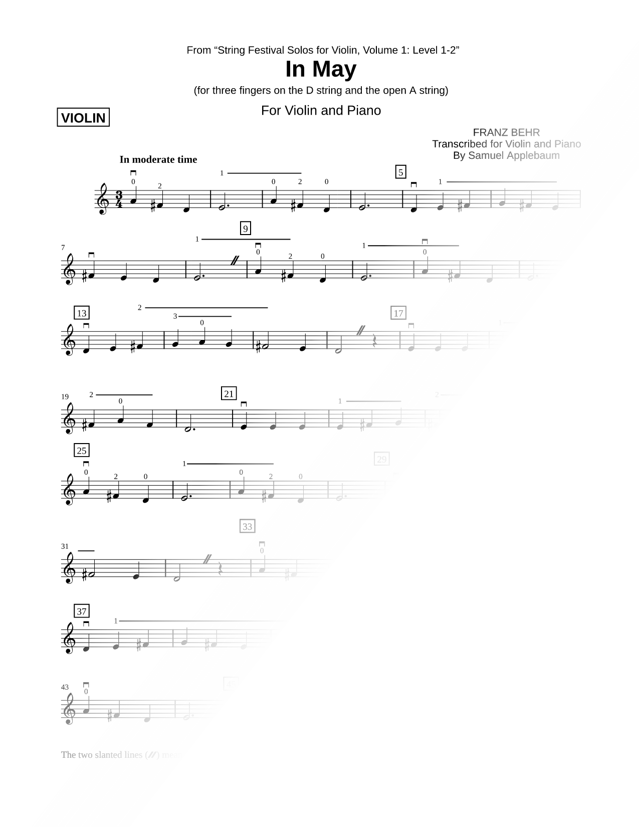 In May (Violin Part)