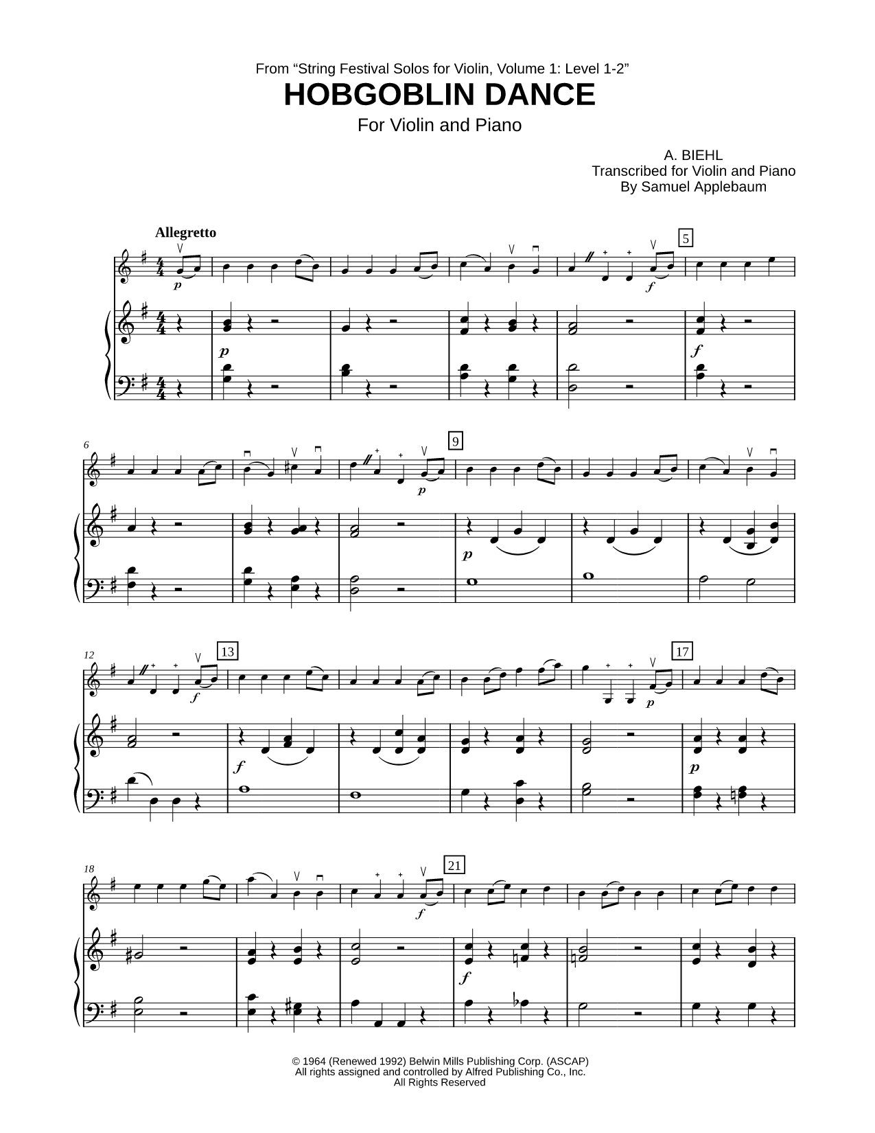 Hobgoblin Dance (Piano Accompaniment)