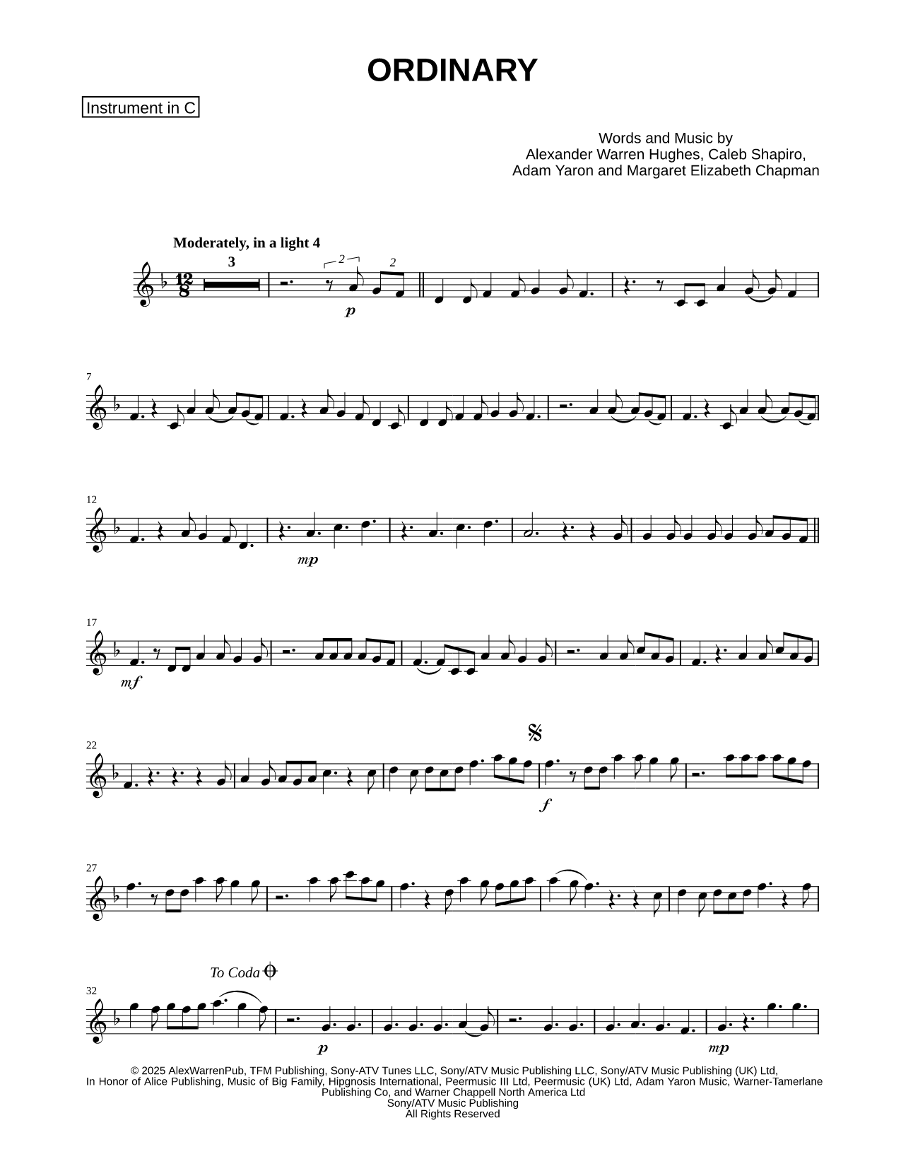 Ordinary - C Instrument