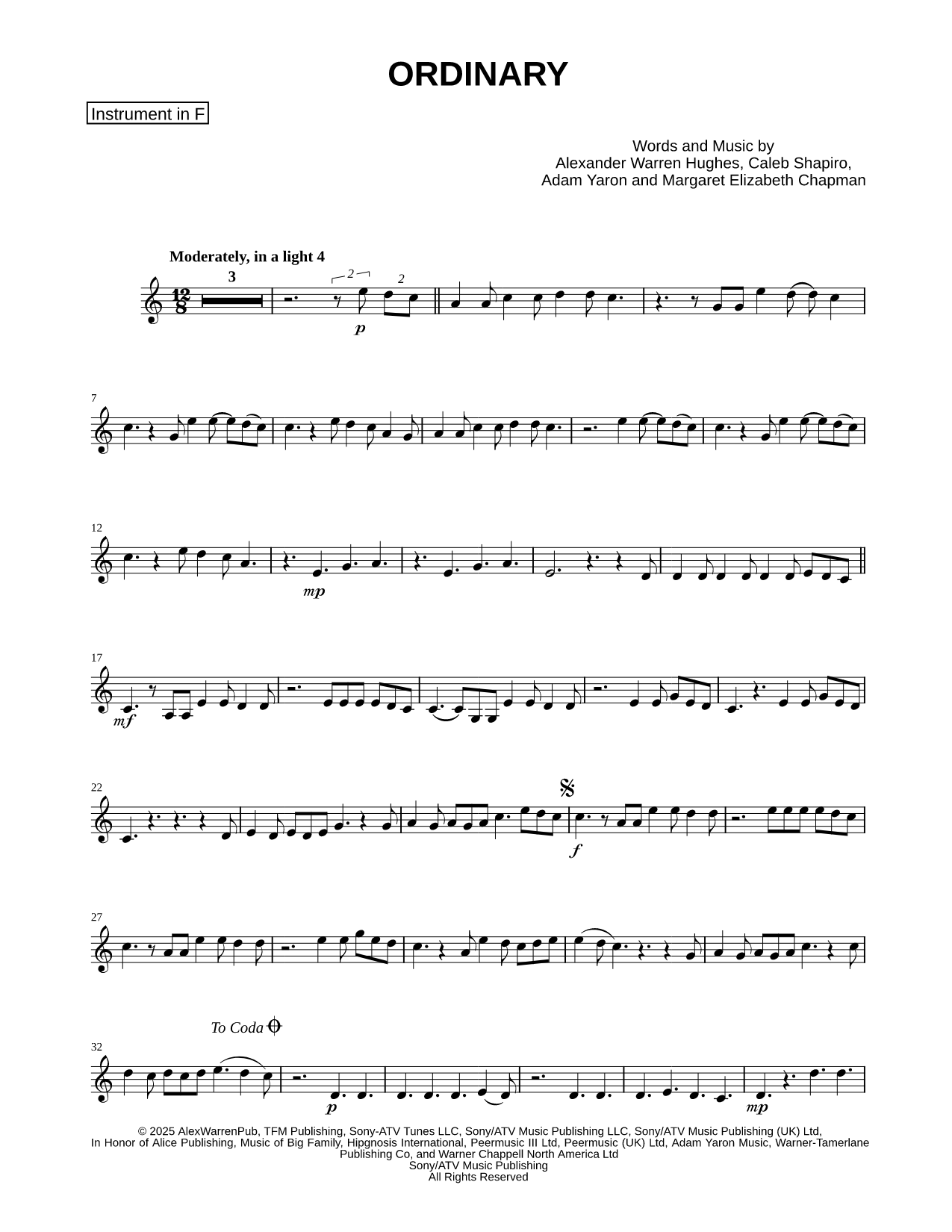 Ordinary - F Instrument