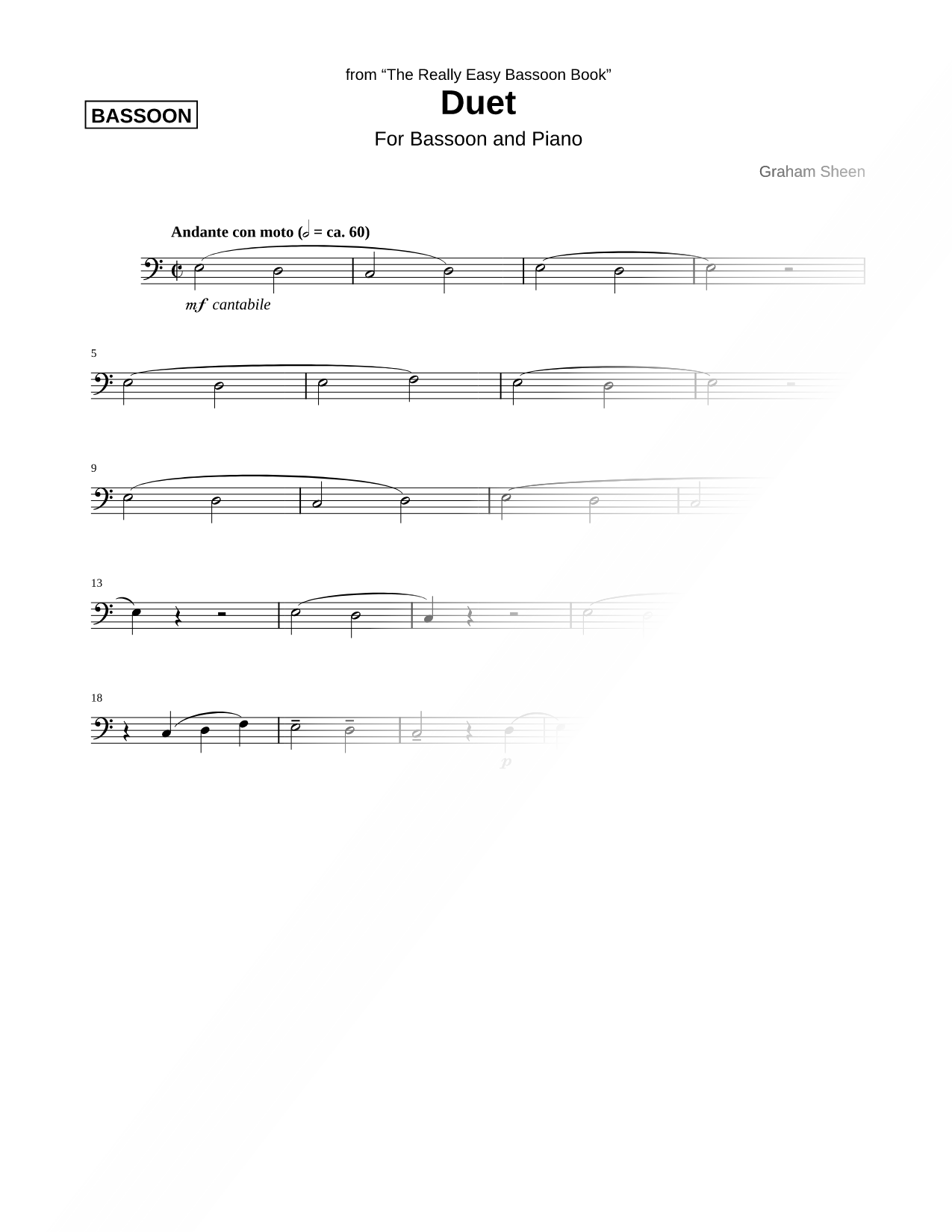 Duet (Bassoon Part)