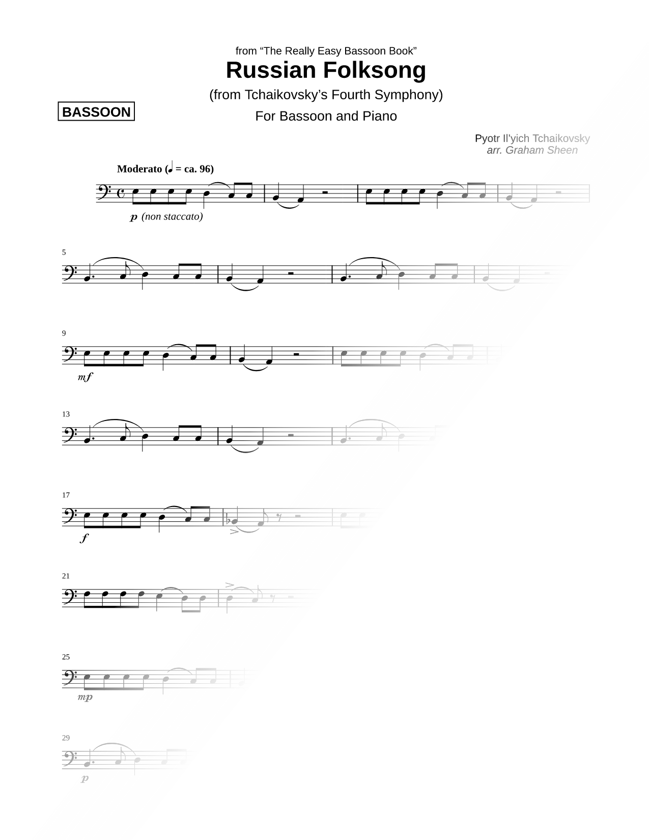 Russian Folksong (Bassoon Part)