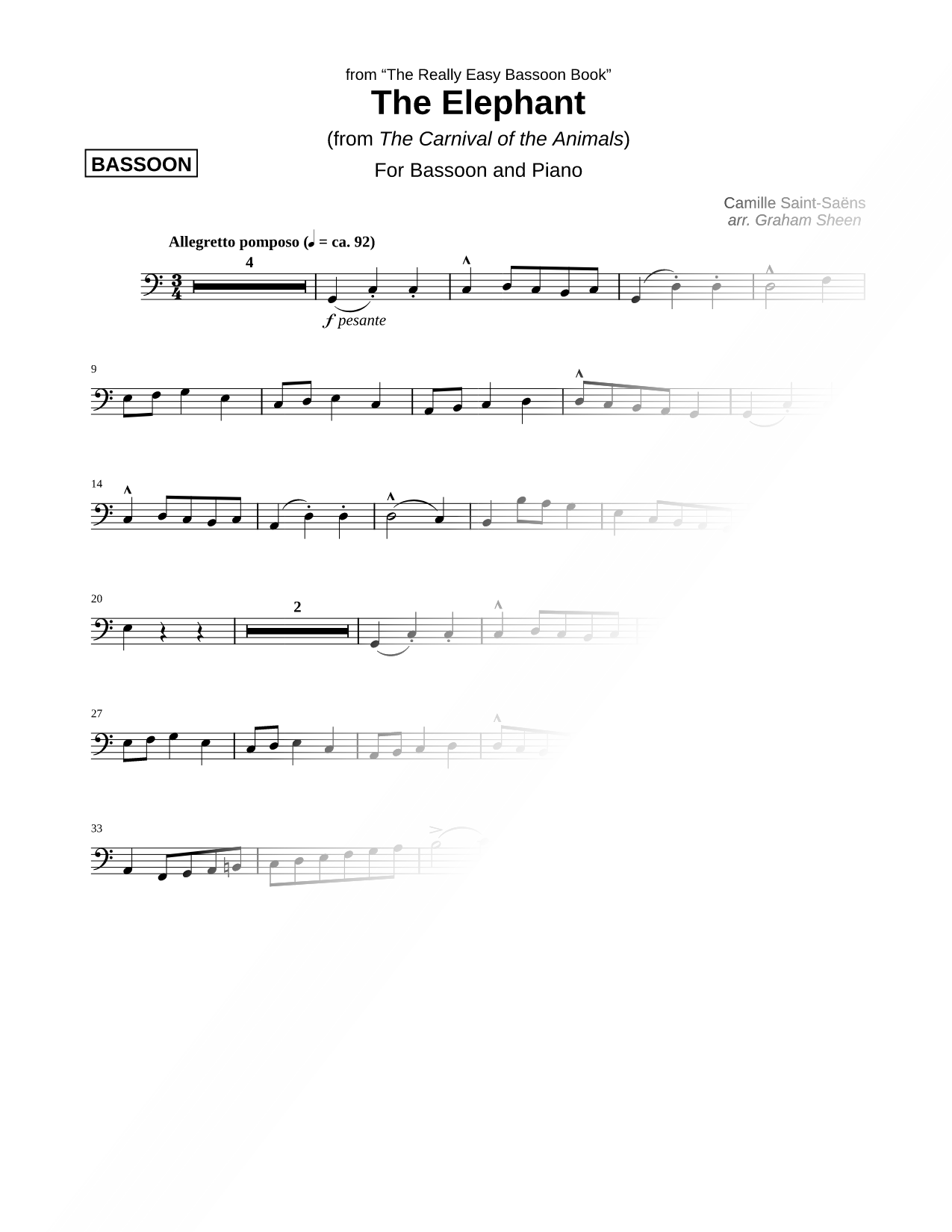 The Elephant (Bassoon Part)