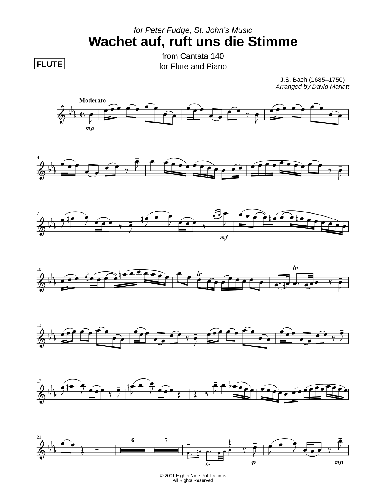 Wachet auf, ruft uns die Stimme (Flute Part)