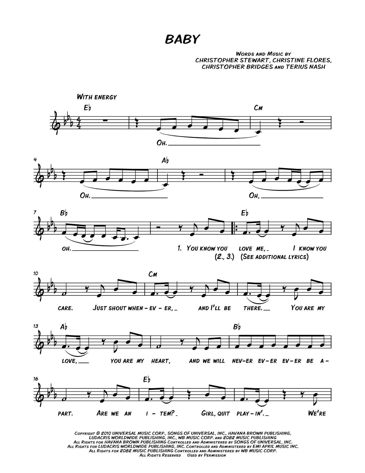 Baby Sheet Music — Leadsheet