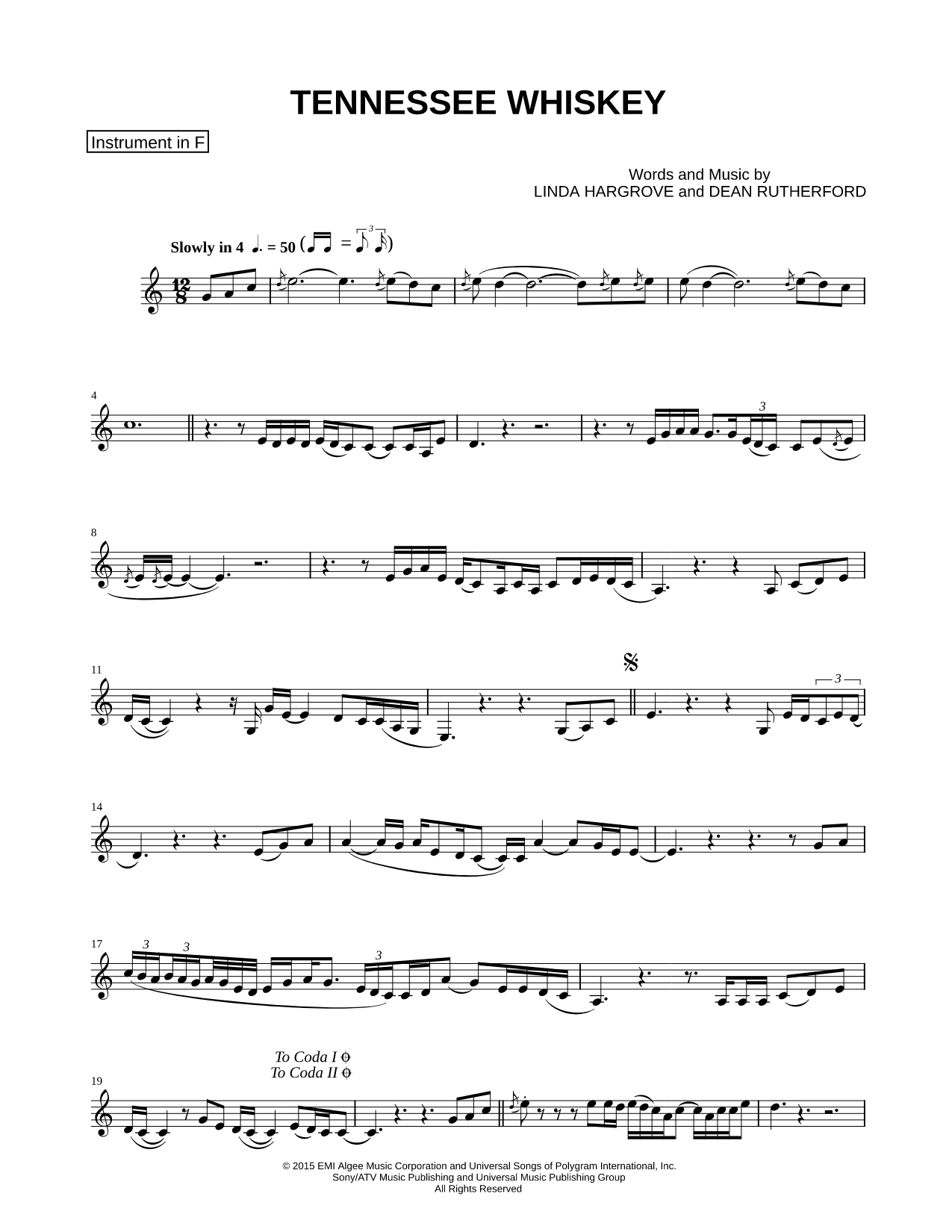 Tennessee Whiskey - F Instrument