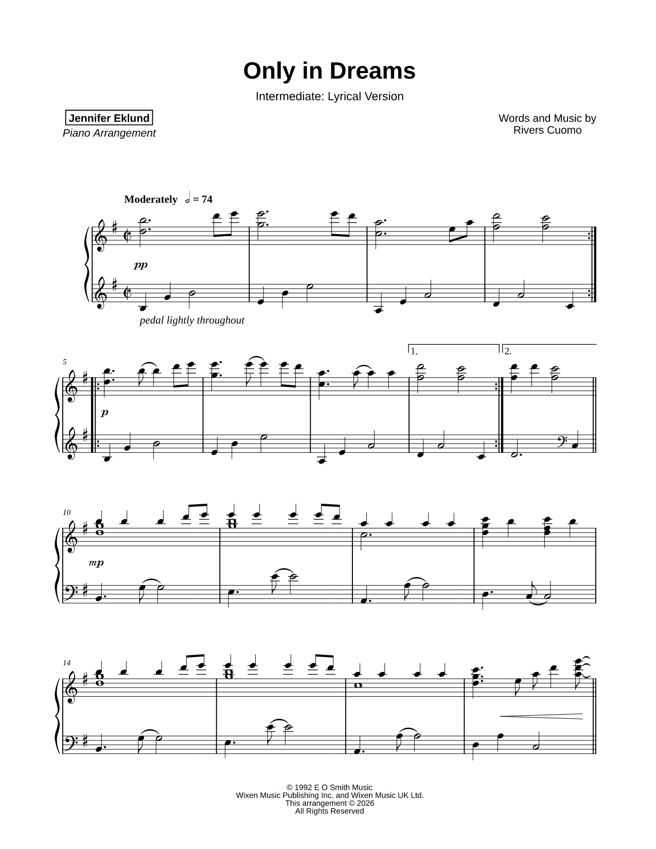 Only in Dreams [intermediate - lyrical]