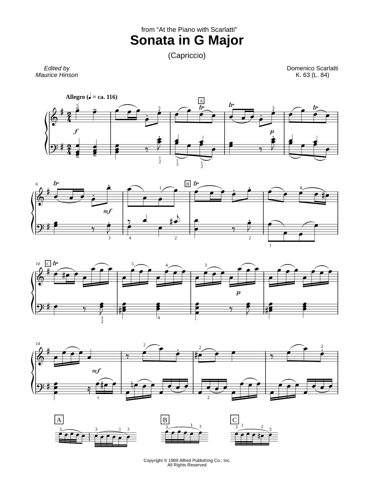 Sonata in G Major, K. 63 (L.S. 7) (Capriccio)