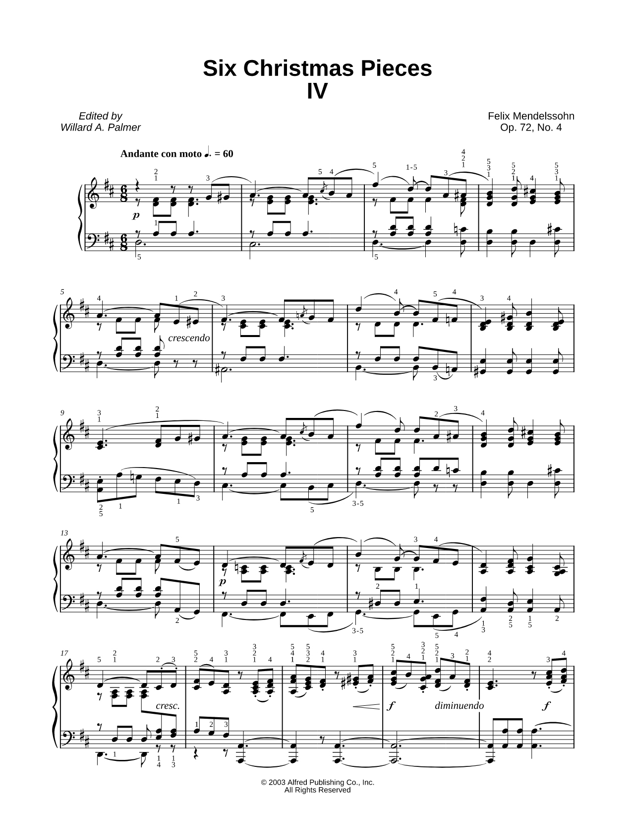 Six Christmas Pieces, Op. 72, No. 4