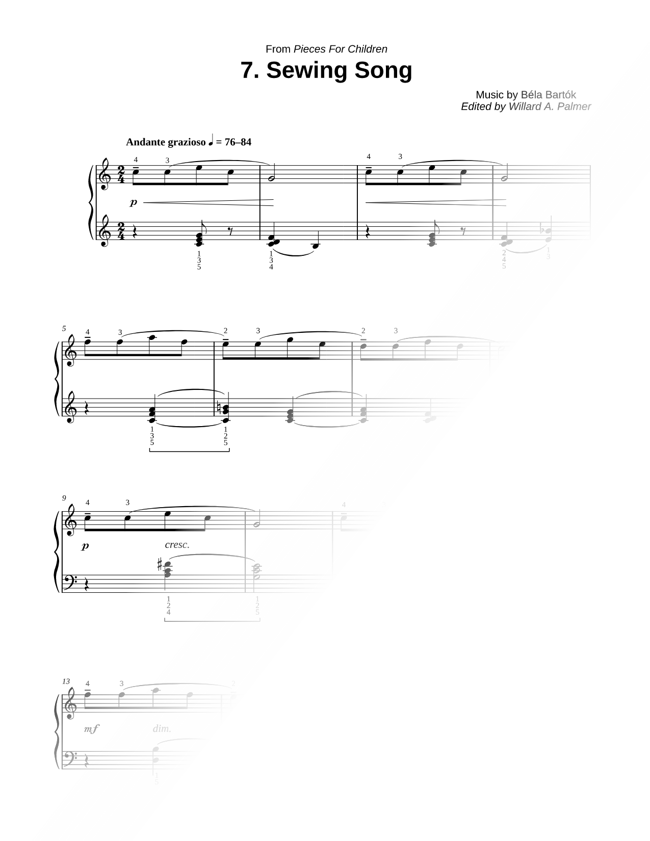Pieces for Children: 7. Sewing Song