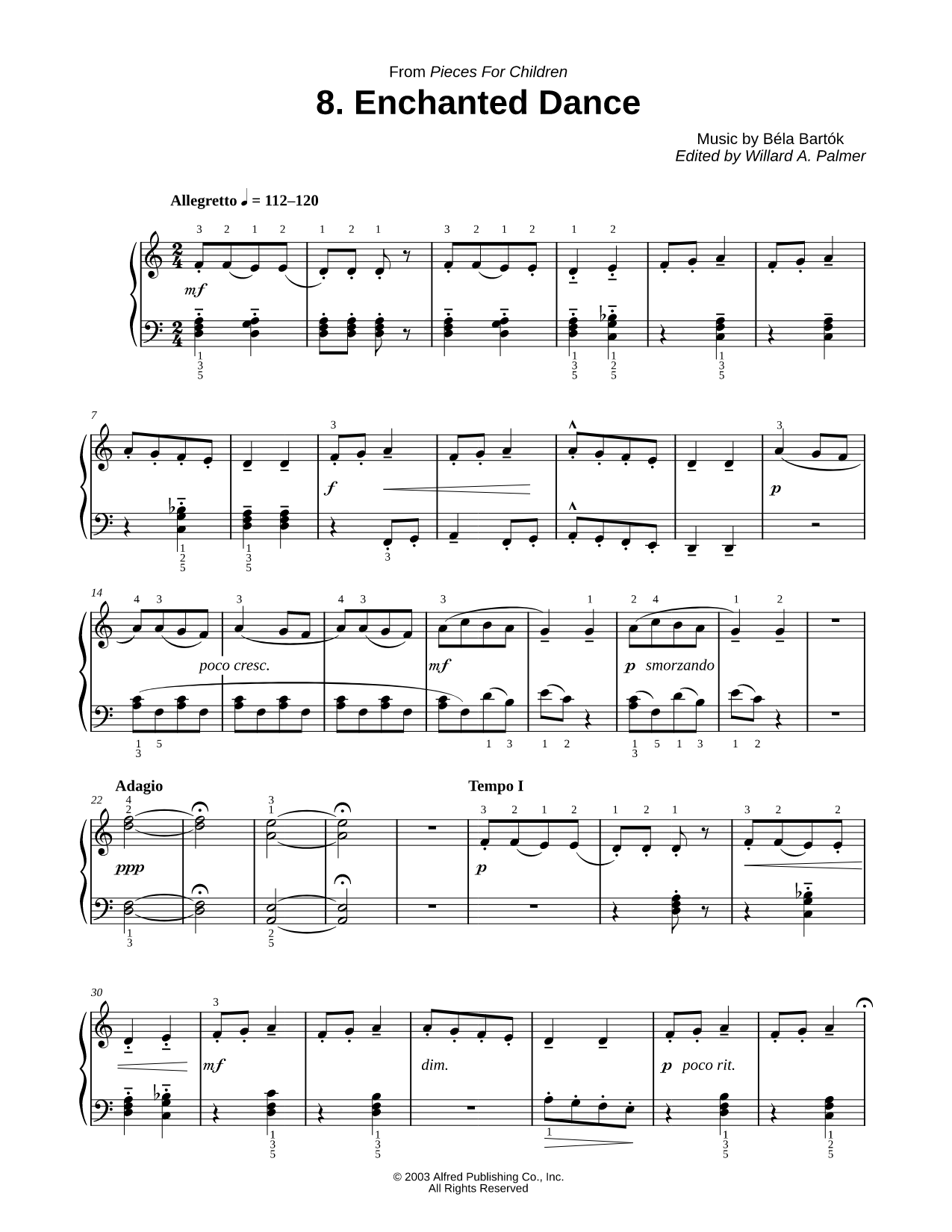 Pieces for Children: 8. Enchanted Dance