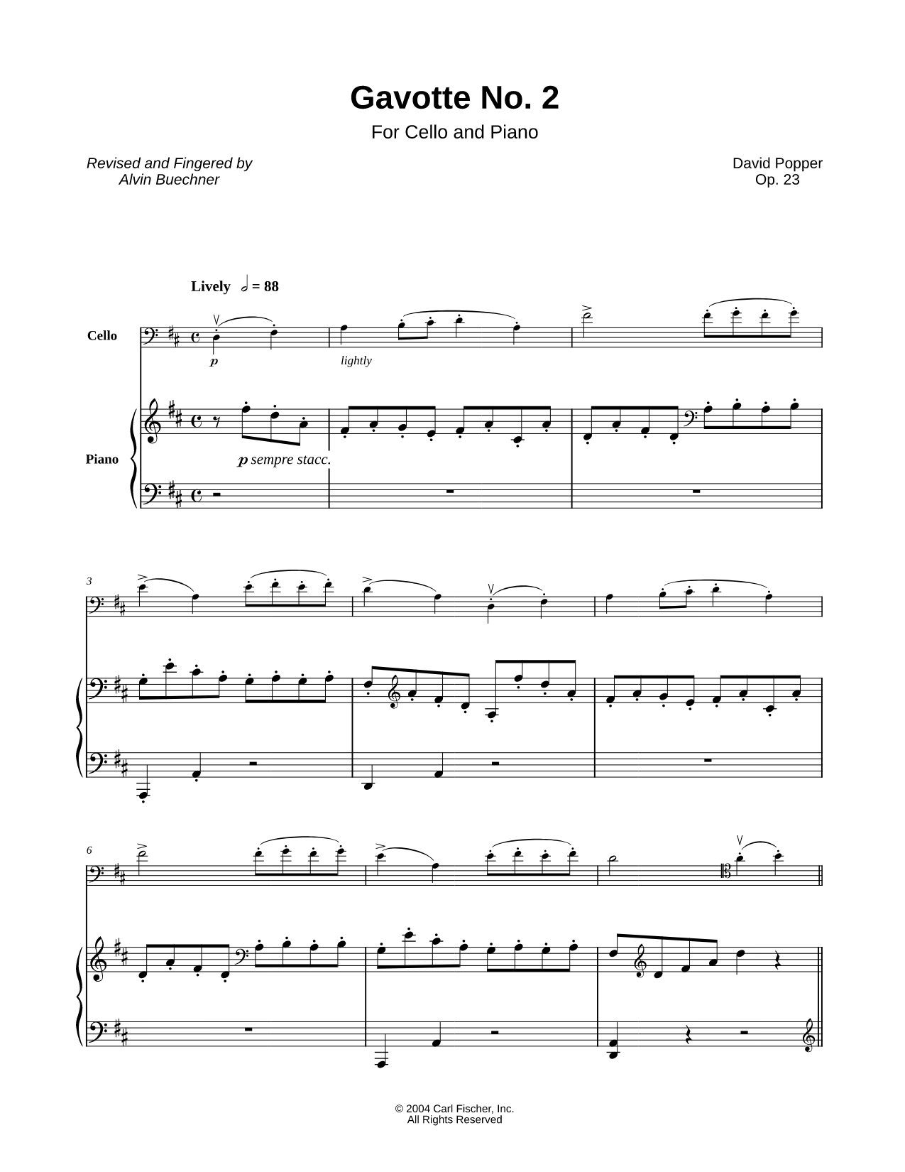 Gavotte No. 2 (Piano Accompaniment)