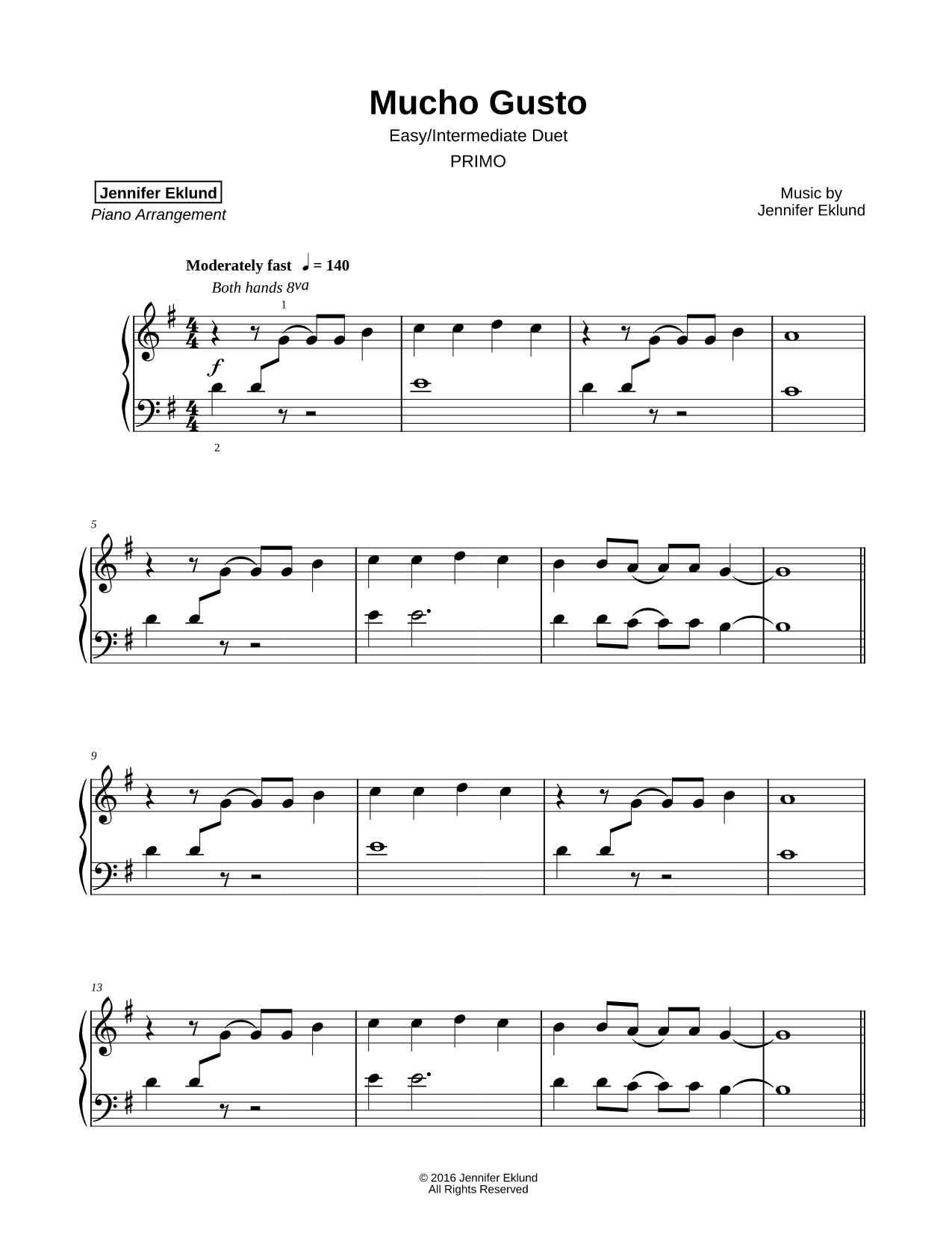 Mucho Gusto [easy / intermediate duet]