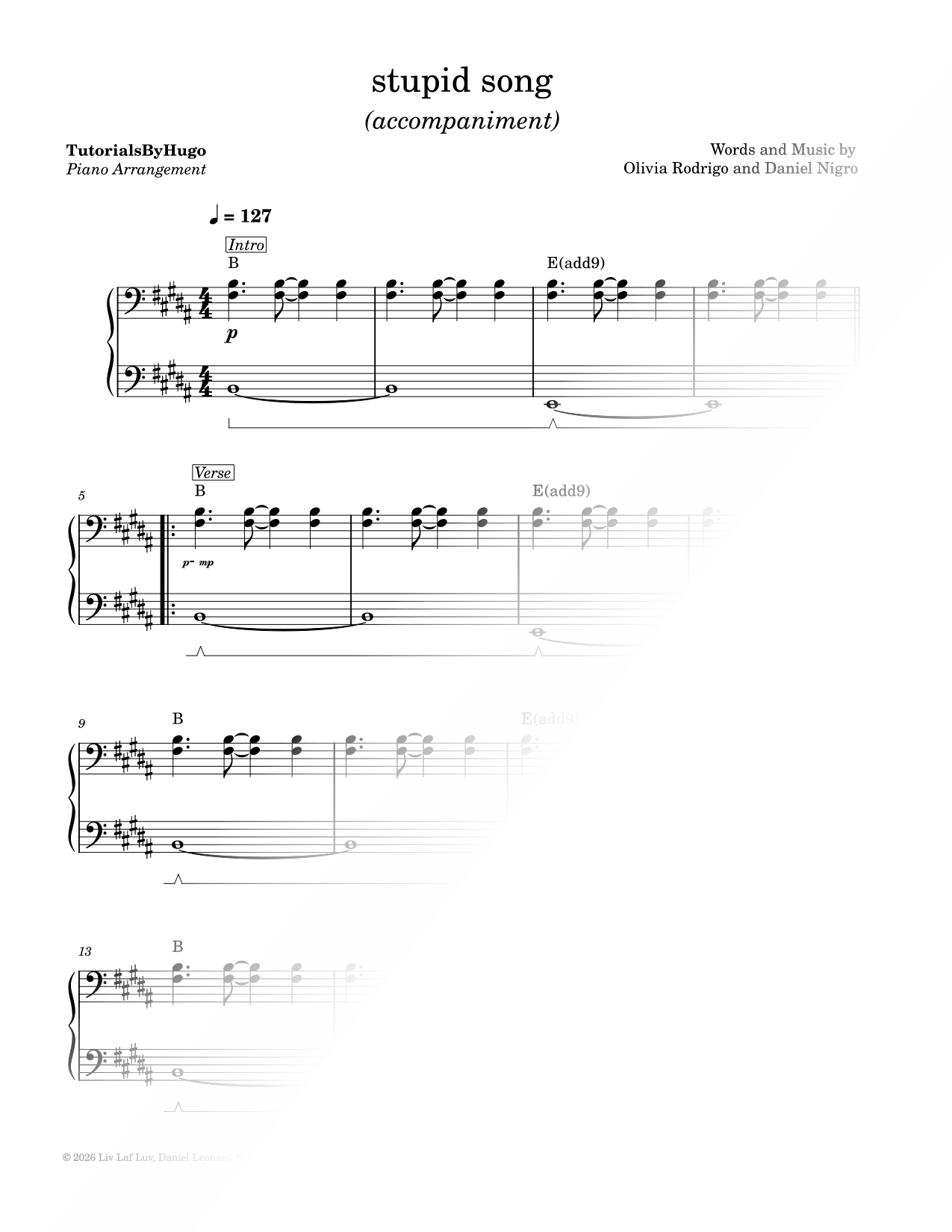 stupid song [accompaniment only]