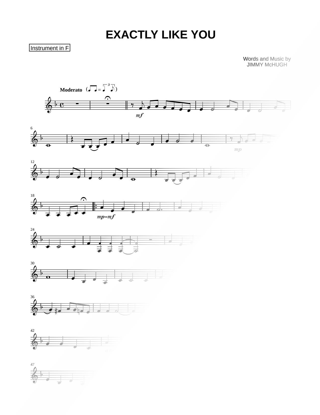 Exactly Like You - F Instrument