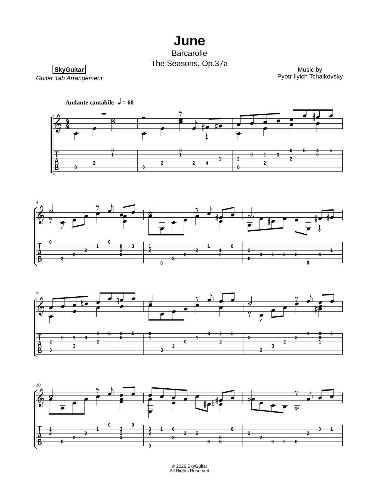 The Seasons, Op. 37a: 6. June (Barcarolle)
