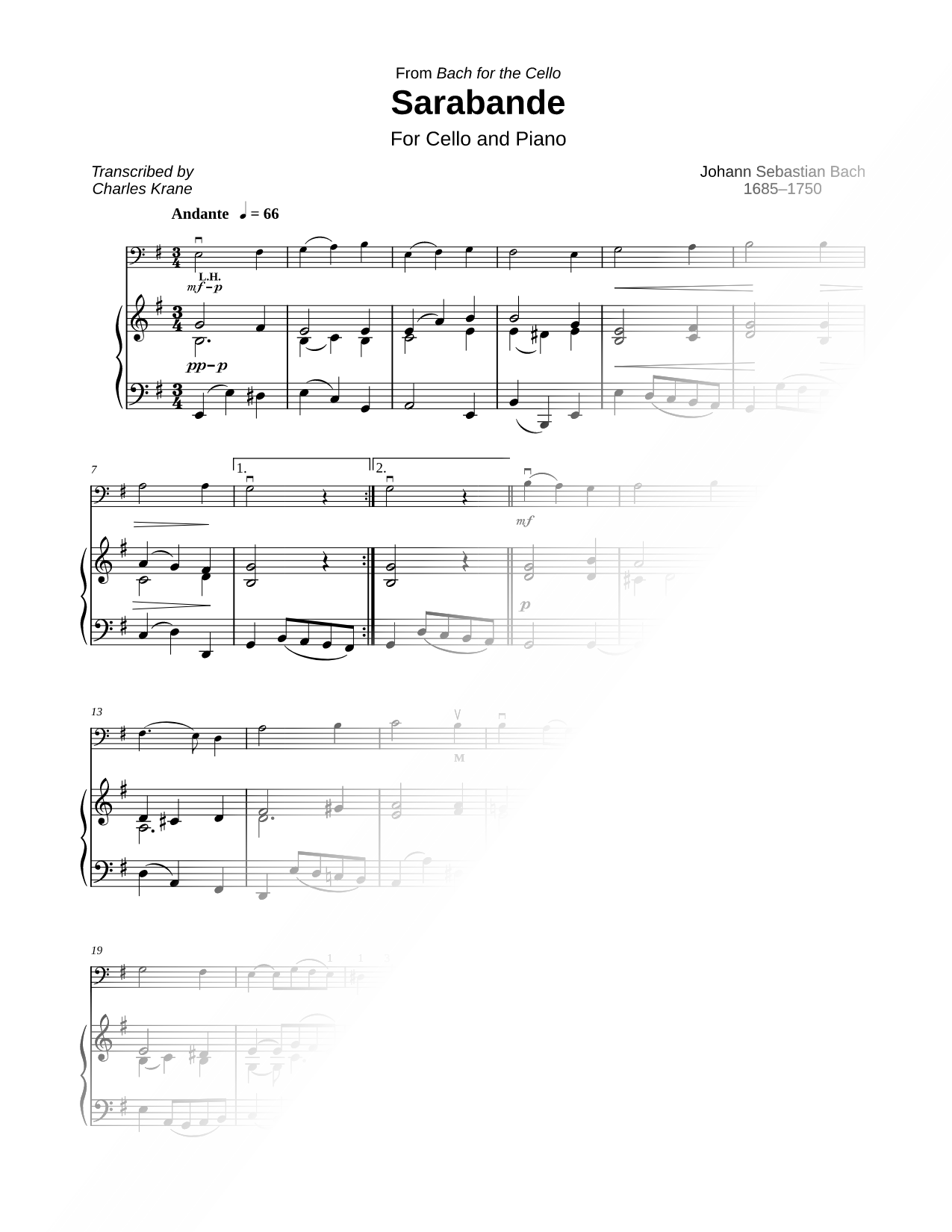 Sarabande (Piano Accompaniment)