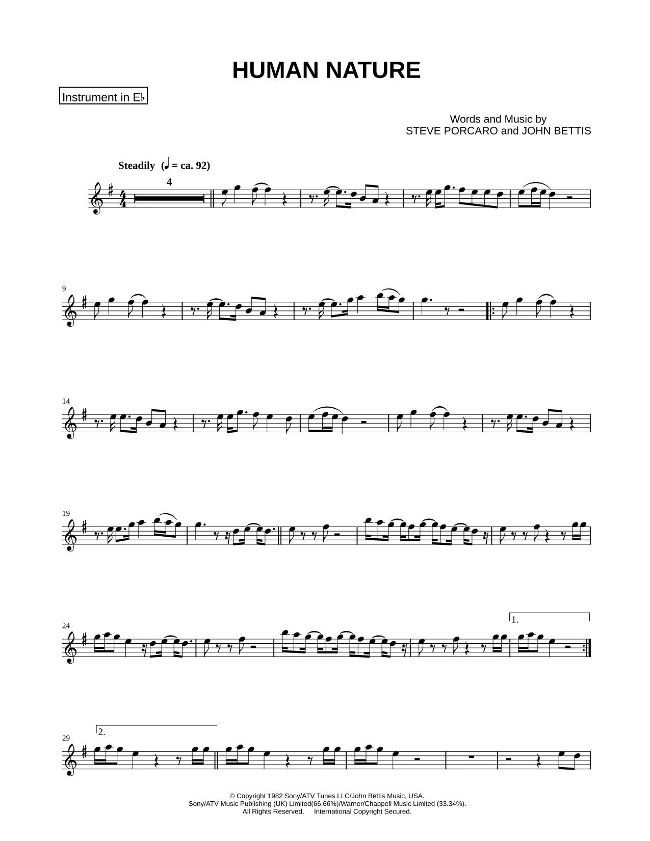 Human Nature - Eb Instrument