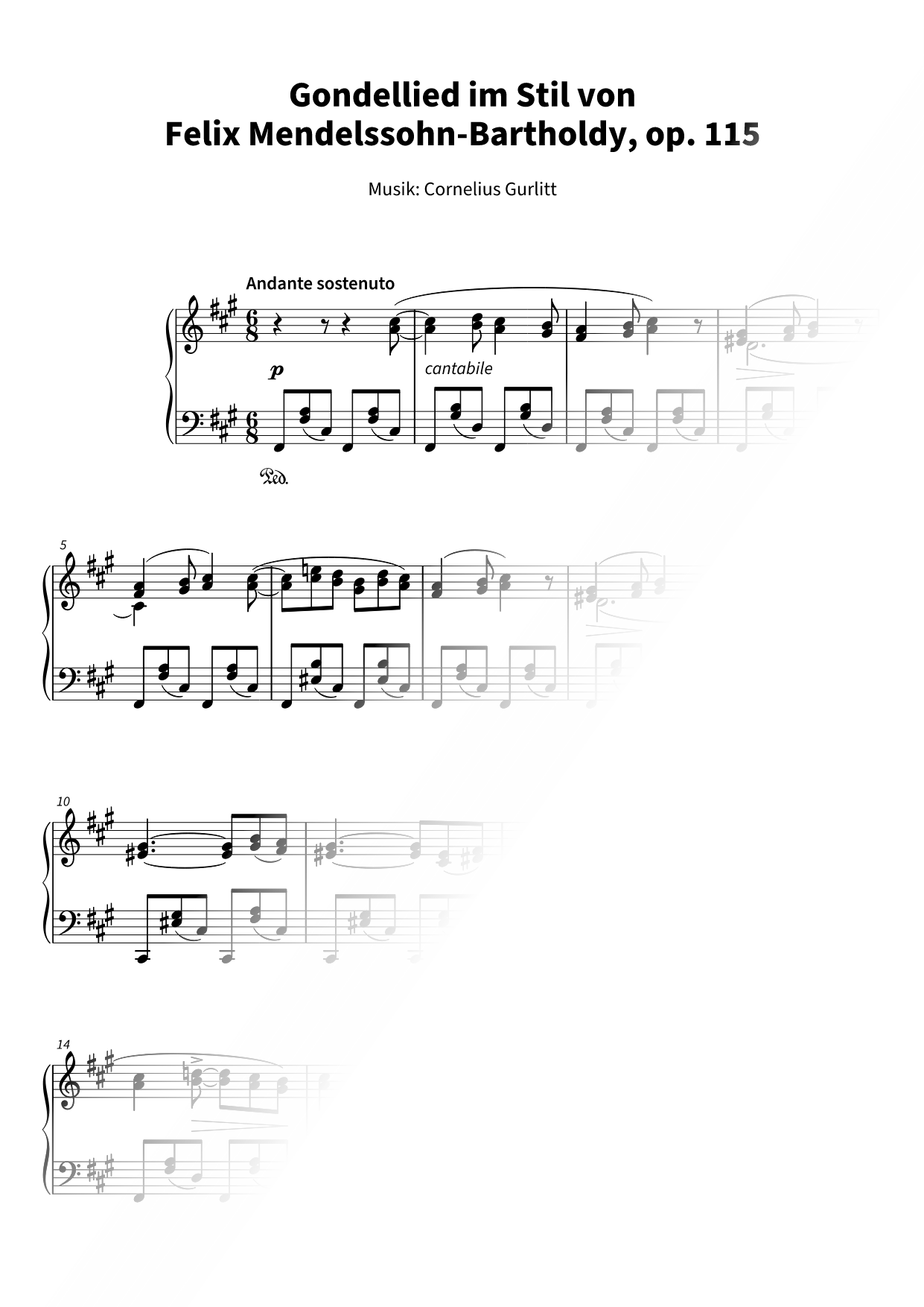 Gondellied im Stil von Felix Mendelssohn-Bartholdy, op. 115