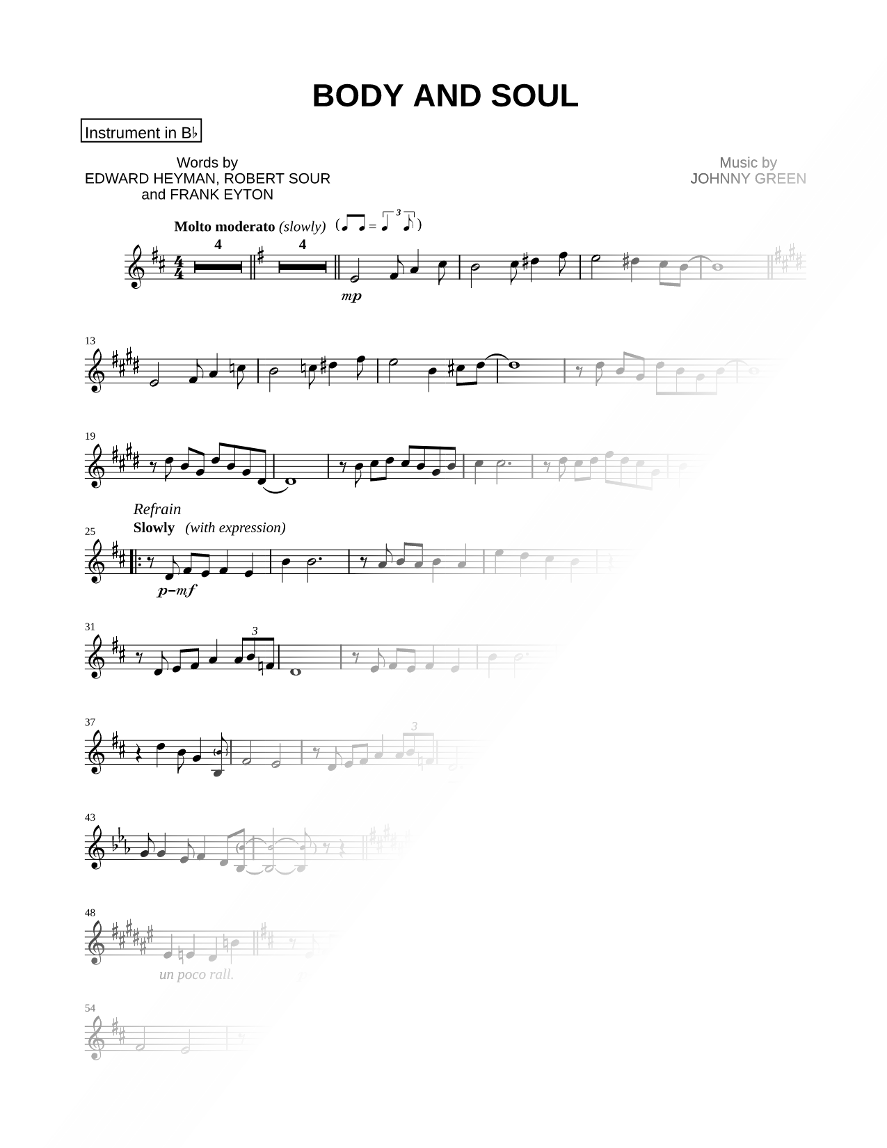 Body and Soul - Bb Instrument