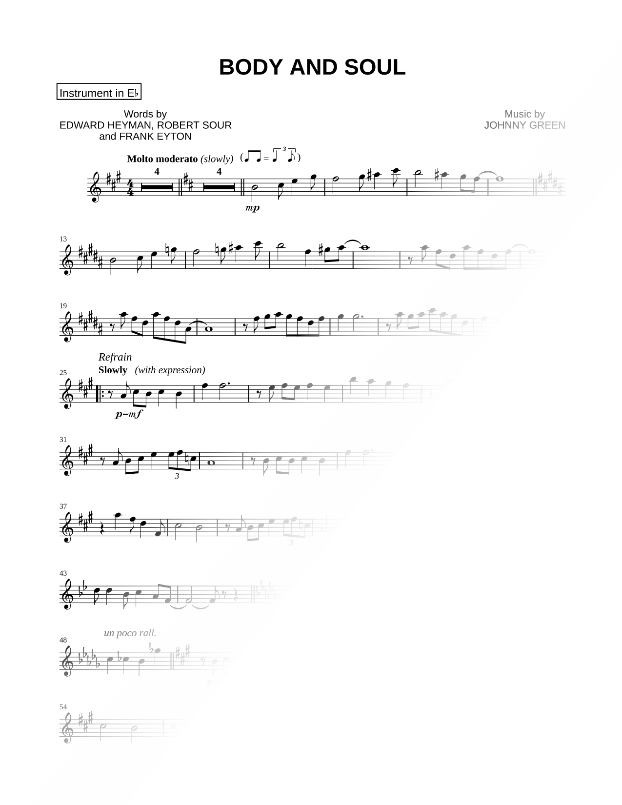 Body and Soul - Eb Instrument